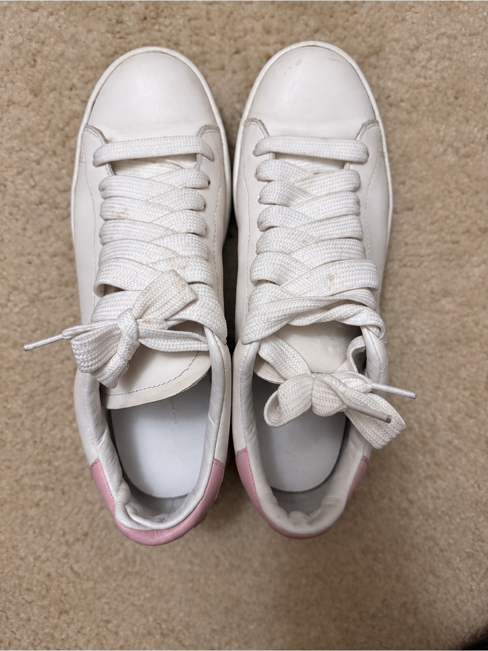 Coach Soho White & Pink Leather Sneakers — Women’s 8.5